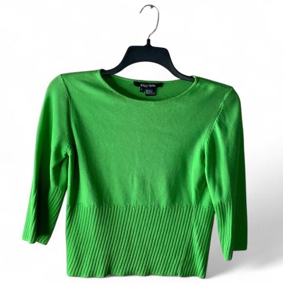 Etcetera Sweater Womens L Scoopneck Ribbed Hem Knit Minimalist Casual Pullover - Picture 3 of 7